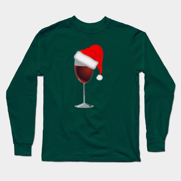 Wine Lovers Santa Christmas Gift Long Sleeve T-Shirt by Merchweaver